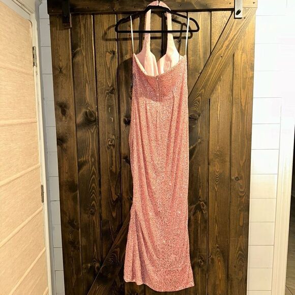NWT Ieena for Mac Duggar Sequin Neck Halter Evening Gown - Picture 5 of 9
